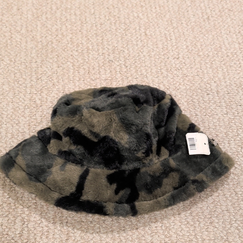 Fuzzy Camouflage Bucket Hat